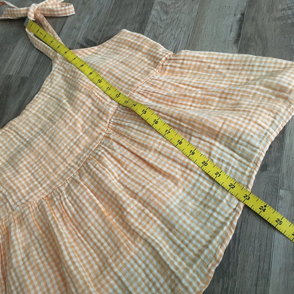 Old Navy NWT 100% Cotton Orange Gingham Smocked Tie Shoulder Tank Large - Picture 16 of 16